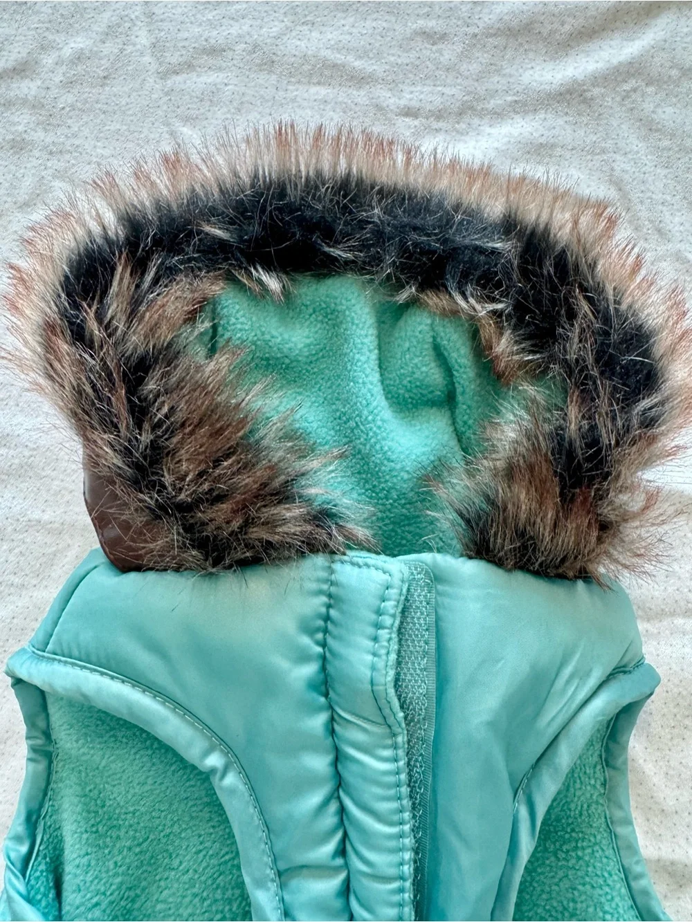 Pup Crew teal puffer